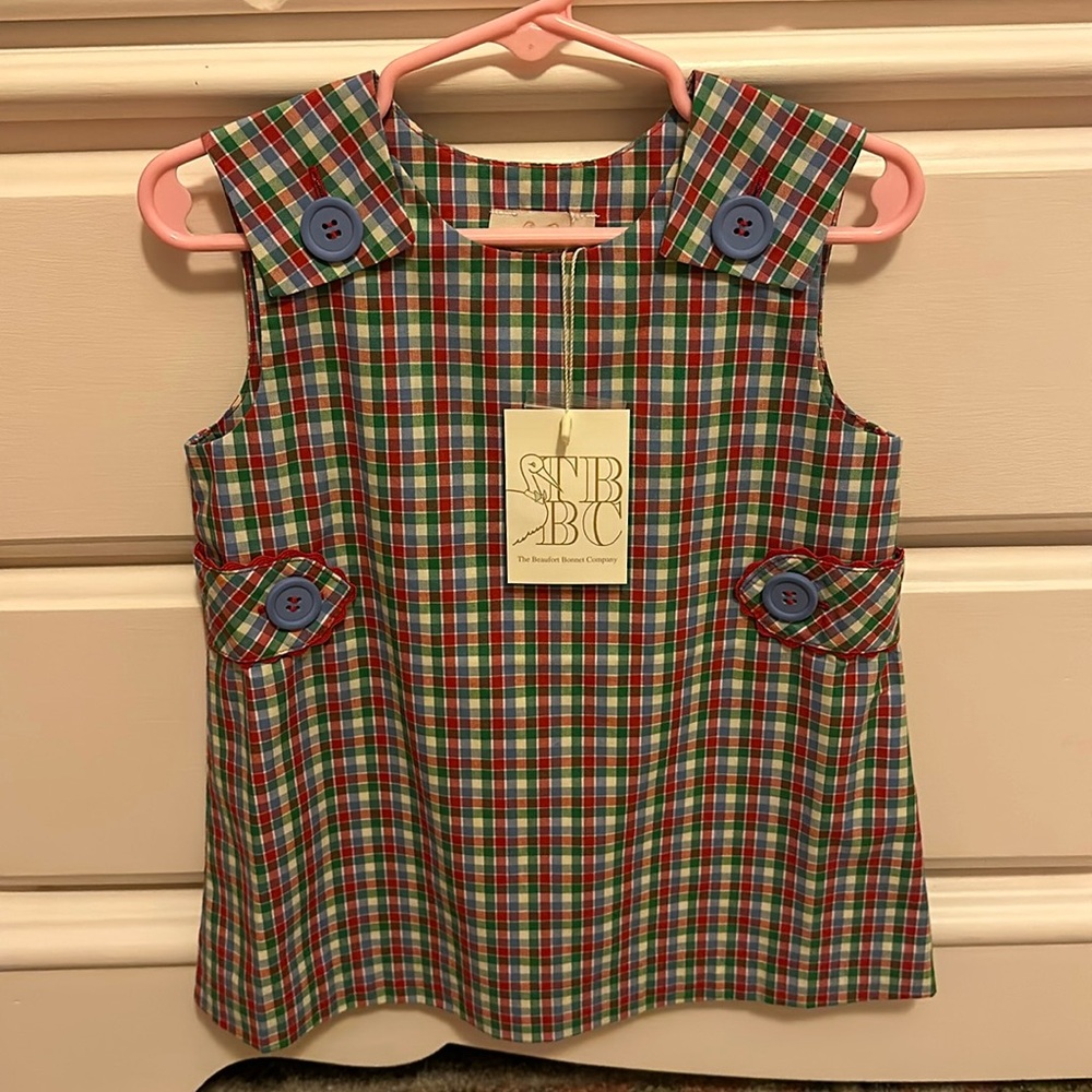 TBBC Janie Jumper in Miss Porter’s Plaid, Richmond red. NWT